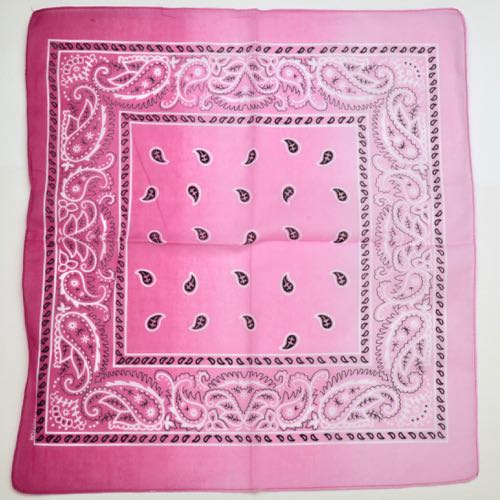 BDNA-PINKTD Pink tie-dye paisleyprint bandanna - Click Image to Close