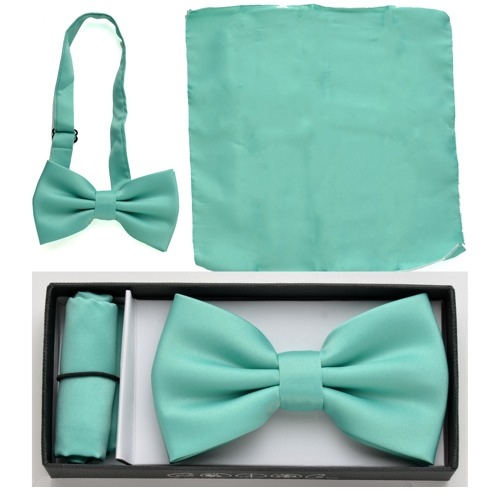 BTCH-Green0921u Mint green Handkerchief and bow tie set - Click Image to Close