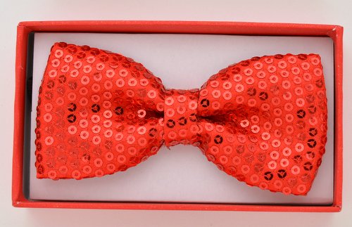 KBOT-501 Kids Red Sequin Bowtie - Click Image to Close