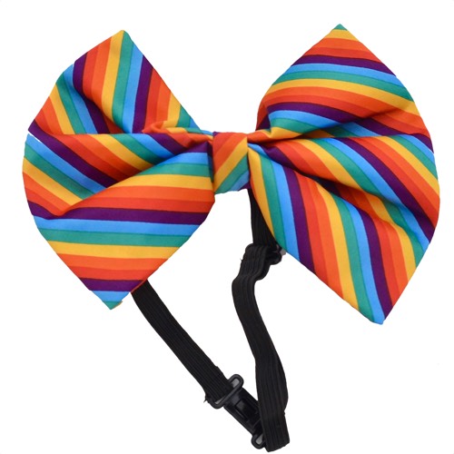 RB-LargeBOT Oversize Rainbow Bow tie - Click Image to Close