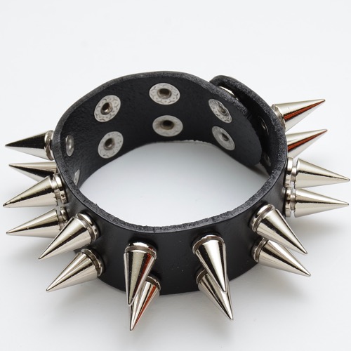 YW-B-216 Metal spike bracelet double row spike - Click Image to Close