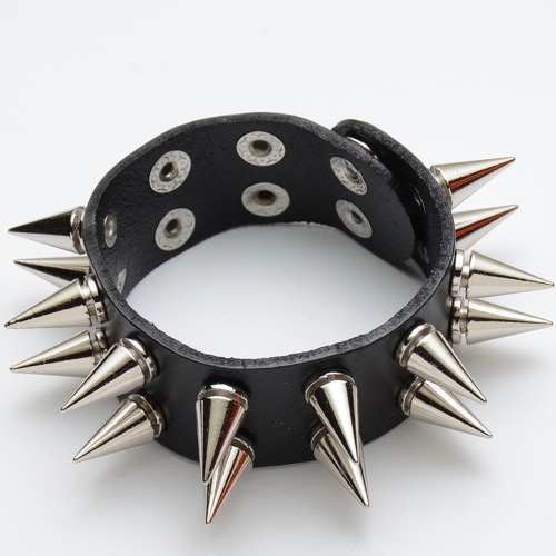 YW-B-216 Metal spike bracelet double row spike - Click Image to Close