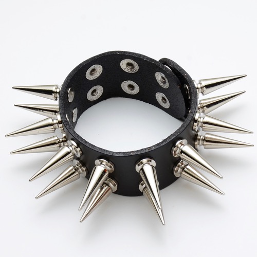 YW-B-216H Metal spike bracelet double row spike - Click Image to Close