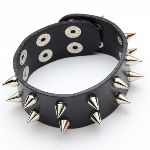 YW-B-28 Metal spike bracelet double row spike - Click Image to Close