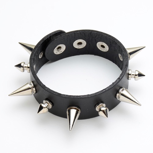 YW-B-29 Metal spike bracelet single row long spike - Click Image to Close