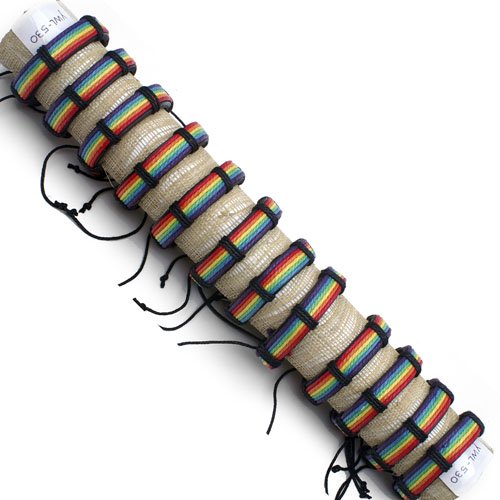 YWL-530 Rainbow leather bracelets - Click Image to Close