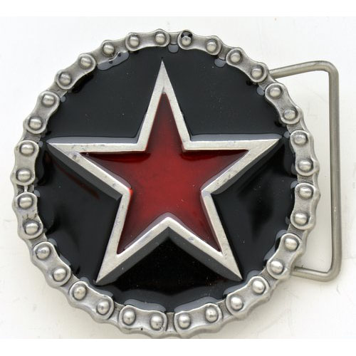 BK-303CHR Red star with motorcycle chain - Click Image to Close