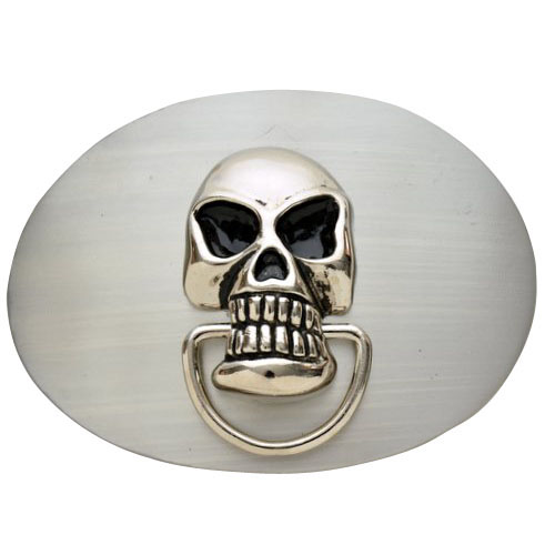 BK-736 Chrome Skull on brushed metal background - Click Image to Close