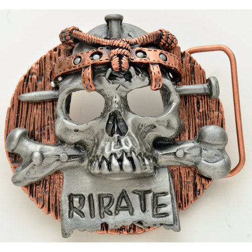 BK-900SK Pirate Skull on copper colored background - Click Image to Close