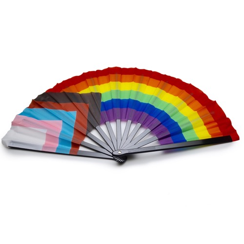 RBFAN-1A-L33 Horizontal stripe Progress Pride fan - Click Image to Close