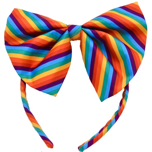 RB-HeadBand Rainbow headband with large bow - Click Image to Close