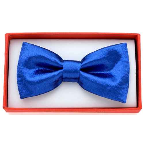 KBOT-G54 Shiny blue Kids Bow tie - Click Image to Close
