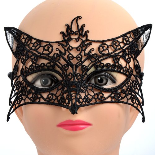 LaceMask-2 Black lace mask. - Click Image to Close