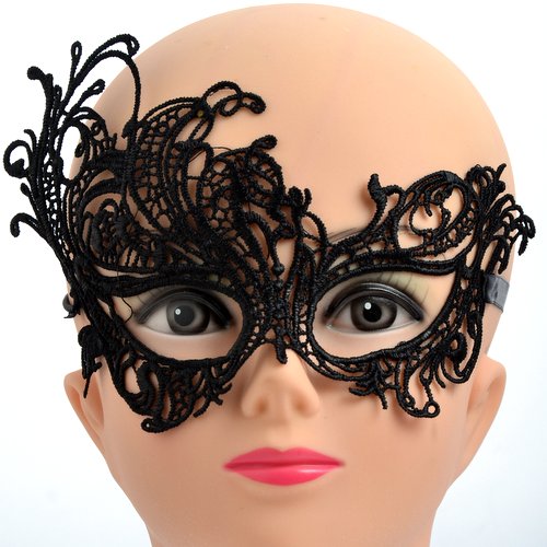 LaceMask-6 Black lace mask. - Click Image to Close