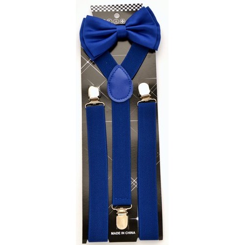 ADBS-023 Blue Bow Tie with Blue suspenders - Click Image to Close