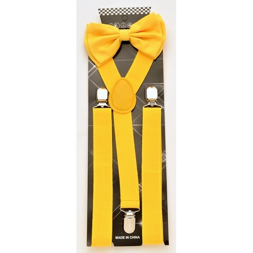 ADBS-027 Yellow Bow Tie with Yellow suspenders - Click Image to Close