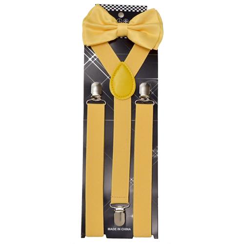 ADBS-127U Yellow bow tie & Suspenders set - Click Image to Close