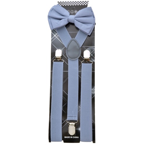 ADBS-8013-74B Blue Bow tie and suspender set - Click Image to Close