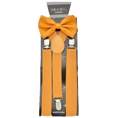 ADBS-N38 Amber bow tie & Suspenders set - Click Image to Close