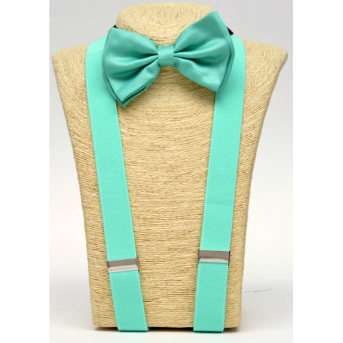 A-BOT-SUS Teal Bow tie – Teal Suspender set - Click Image to Close