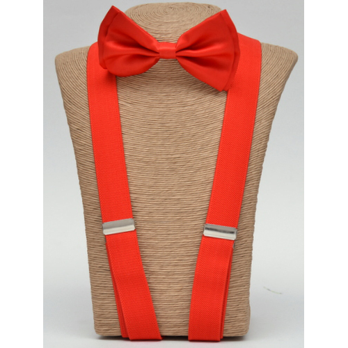 L-BOT-SUS Red Bow tie – Red Suspender set - Click Image to Close