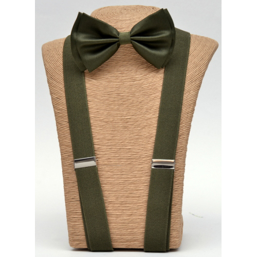 M-BOT-SUS Green Bow tie – Green Suspender set - Click Image to Close