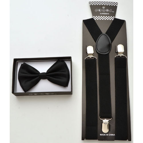 Black Bow tie and black suspenders . - Click Image to Close