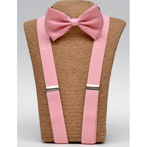 S-BOT-SUS Pink Bow tie – Pink Suspender set - Click Image to Close