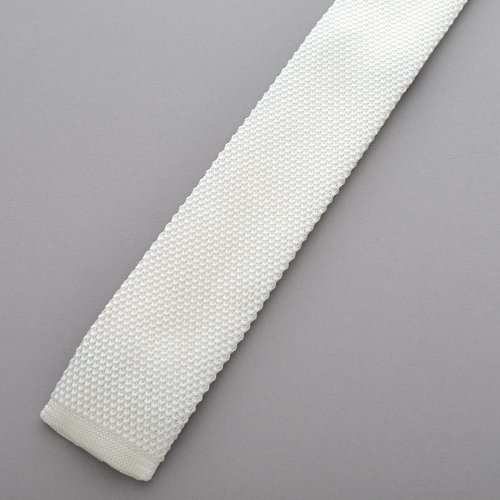 T1-A355 White Knit Tie - Click Image to Close