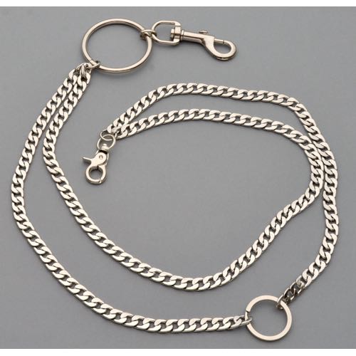 WC-1114 Chrome Wallet Chain with double chain and circle - Click Image to Close