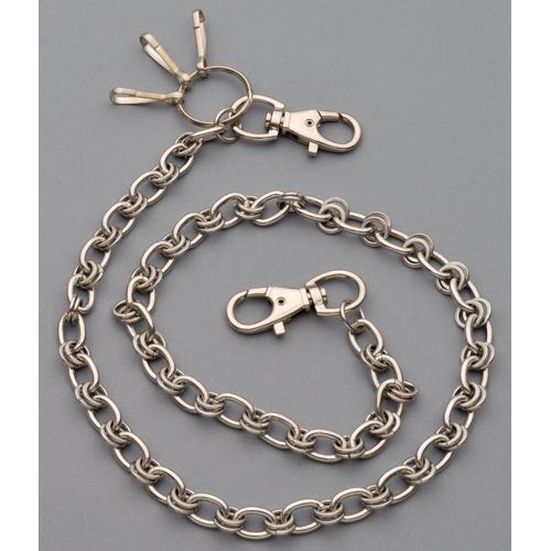 WC-1120 Chrome Wallet Chain with mixed links - Click Image to Close