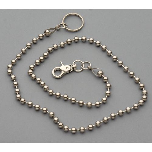 WC-1125 Chrome Wallet Chain with balls - Click Image to Close