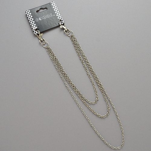 WC-GR-02 Chrome Wallet Chain with triple chains - Click Image to Close