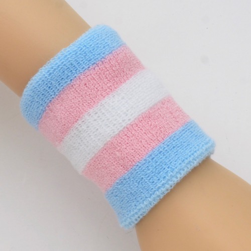 YSWB-502 Light blue, Pink and White wrist band - Click Image to Close