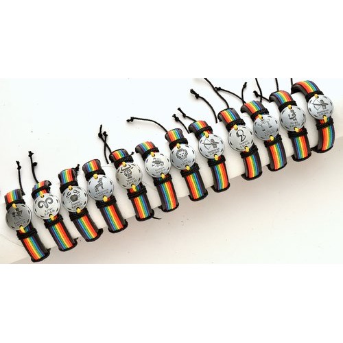 YWL-530Z Rainbow Zodiac Bracelets - Click Image to Close
