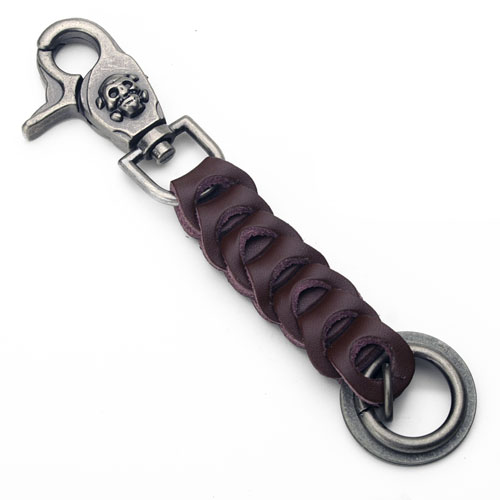 YOK-31 Leather design keychain with Skull - Click Image to Close