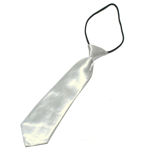 KTI-2001 White - Kids / chidrens adjustable necktie - Click Image to Close