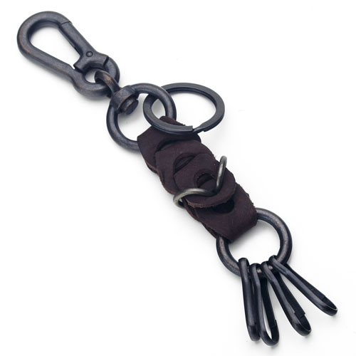 YOK-36 Leather with rings keychain - Click Image to Close